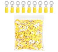 ETOPARS 100 Pièces Jaune M12 Connecteur à Sertir Anneau 13mm Cuivre Anneau Électrique Fil de Connecteur 10-12 AWG Cosses a Sertir Anneau Cosses de Câble Sertir Bout Bornes Isolées