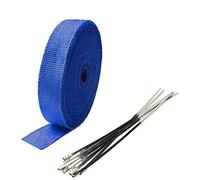 ETOPARS 2.5CM X 5M Bleu Bande Thermique Echappement Ruban Protection Bande Isolant Moto Tuyeau Collecteur d'échappement avec 6 Attaches Câble