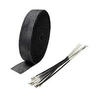 ETOPARS 2.5CM X 5M Noir Bande Thermique Echappement Ruban Protection Bande Isolant Moto Tuyeau Collecteur d'échappement avec 6 Attaches Câble