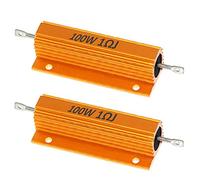 ETOPARS 2 Pièces Résistance 100W 1 Ohm 5% Résistance Boîtier en Aluminium Résistances de Charge Châssis Bobiné Monté Convertisseur Adaptateur Lumière Hyper Flash Décodeur