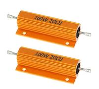 ETOPARS 2 Pièces Résistance 100W 20 Ohm 5% Résistance Boîtier en Aluminium Résistances de Charge Châssis Bobiné Monté Convertisseur Adaptateur Lumière Hyper Flash Décodeur