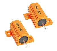 ETOPARS 2 Pièces Résistance 25W 1,5 Ohm 5% Résistance Boîtier en Aluminium Résistances de Charge Châssis Bobiné Monté Convertisseur Adaptateur Lumière Hyper Flash Décodeur