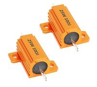 ETOPARS 2 Pièces Résistance 25W 10 Ohm 5% Résistance Boîtier en Aluminium Résistances de Charge Châssis Bobiné Monté Convertisseur Adaptateur Lumière Hyper Flash Décodeur