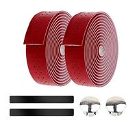 ETOPARS 2 Rouleaux Ruban de Guidon de Vélo PU Cuir Ruban de Guidon de Vélo de Route Antidérapant Anti Choc Respirant Bande avec Bouchon Extrémité