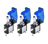 ETOPARS 3 Pièces Interrupteur à Bascule de Voiture 12V 20A Voiture Interrupteur à Levier Auto Bleu Lumière Commutateur à Bascule on/Off 2 Positions 3 Broches Couverture Bleu