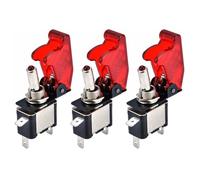 ETOPARS 3 Pièces Interrupteur à Bascule de Voiture 12V 20A Voiture Interrupteur à Levier Auto Rouge Lumière Commutateur à Bascule on/Off 2 Positions 3 Broches Couverture Rouge