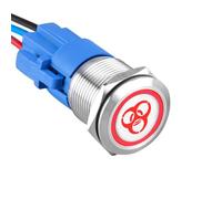 ETOPARS Acier Inoxydable 19mm Interrupteur à Bouton Poussoir Etanche 12V 5A Interrupteur à Bascule de Voiture Métal Commutateur 5 Broches avec Prise Rouge Lumière Zombie
