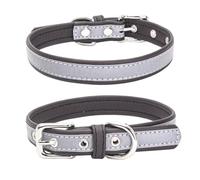 ETOPARS Col de Chien Réfléchissant, Colliers en Cuir Doux Double Couche, Collier Confortable en Microfibre pour Animaux de Compagnie Chats et Chiots