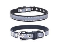 ETOPARS Col de Chien Réfléchissant, Colliers en Cuir Doux Double Couche, Collier Confortable en Microfibre pour Animaux de Compagnie Chats et Chiots