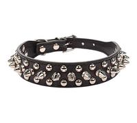 ETOPARS Collier pour Chien en Cuir Clouté à Pointes, Collier pour Chien Bullet Nail Rivet, Collier pour Chiens de Taille Moyenne et Grande Pitbull, Chien Laisse Punk