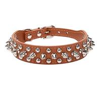 ETOPARS Collier pour Chien en Cuir Clouté à Pointes, Collier pour Chien Bullet Nail Rivet, Collier pour Chiens de Taille Moyenne et Grande Pitbull, Chien Laisse Punk