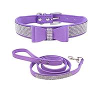 ETOPARS Laisses de Collier de Chien Strass, Cristal de Diamant Ensemble de Laisse pour Collier de Chien, Collier en Strass pour Chien Mignon