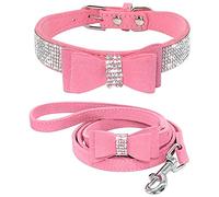 ETOPARS Laisses de Collier de Chien Strass, Cristal de Diamant Ensemble de Laisse pour Collier de Chien, Collier en Strass pour Chien Mignon