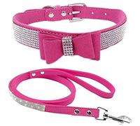 ETOPARS Laisses de Collier de Chien Strass, Cristal de Diamant Ensemble de Laisse pour Collier de Chien, Collier en Strass pour Chien Mignon
