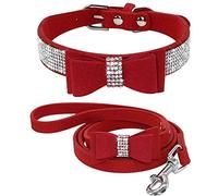 ETOPARS Laisses de Collier de Chien Strass, Cristal de Diamant Ensemble de Laisse pour Collier de Chien, Collier en Strass pour Chien Mignon