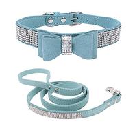 ETOPARS Laisses de Collier de Chien Strass, Cristal de Diamant Ensemble de Laisse pour Collier de Chien, Collier en Strass pour Chien Mignon