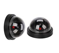 ETOPARS Lot de 2 Fausses caméras de vidéosurveillance en Forme de dôme Noir - Étanche - LED Infrarouge Clignotante - Lumière Rouge - pour intérieur et extérieur
