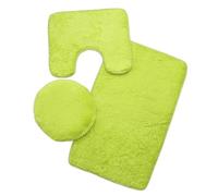 ETOPARS Lot de 3 Tapis Salle de Bain Doux et Absorbants Antidérapants Tapis de Toilette WC Contour Séchage Rapide Lavable en Machine (Vert Pomme)