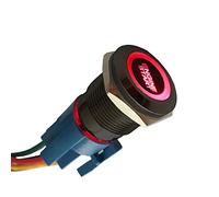 ETOPARS Noir Coque 12V Bouton Poussoir Démarrage Voiture Interrupteur | 19mm Rouge Lumière Interrupteur Momentané Allumage Intérieure Engine Start Prise de Fil