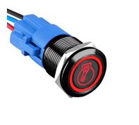 ETOPARS Noir Coque 19mm Interrupteur à Bouton Poussoir Etanche 12V 5A Interrupteur à Bascule de Voiture Métal Commutateur 5 Broches avec Prise Fil Rouge Lumière Compresseur