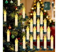 Etopgo Bougies de Noël avec clip, 30 bougies LED, guirlande lumineuse avec minuterie, 8 modes, USB + batterie, sans flamme, éclairage de Noël pour intérieur/extérieur
