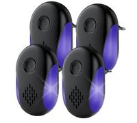 Etpark Répulsif Ultrason Souris et Rats 4 Pack,Puissant Ultrasonique Contre Les Nuisibles for Anti Mouse Rats Rongeurs Araignée and Other Pests Efectively(Noir)