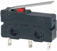 ETPBRIMSF Micro interrupteurs 5pcs Mini Micro-finm Interrupteur Pas de nc 3 Épingles PCB Terminaux SPDT 5A 125V 250V 2 Microswitchs à Arc Rouleaux 9 mm Microswitches(16mm Lever)