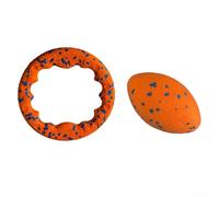 ETPU Ensemble d'anneaux à mâcher pour chien flexibles et résistants à la mastication Design flottant texturé léger haute visibilité pour mastication agressive Jeux aquatiques en plein air Comprend un
