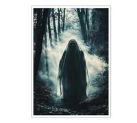 Étrange fantôme forêt toile art mural photos œuvres d’art impressions Affiche effrayante peinture gothique décor mural pour salon Halloween décor 50x75cm sans cadre
