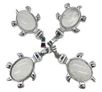 Étrange pierre naturelle cristal pierre précieuse obsidienne blanc turquoise tortue pendentif rétro mignon unisexe printemps et automne usage quotidien - aléatoire,Cristal blanc,Taille unique