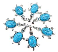 Étrange pierre naturelle cristal pierre précieuse obsidienne blanc turquoise tortue pendentif rétro mignon unisexe printemps et automne usage quotidien - aléatoire, Bleu turquoise, Taille unique