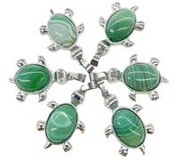 Étrange pierre naturelle cristal pierre précieuse obsidienne blanc turquoise tortue pendentif rétro mignon unisexe printemps et automne usage quotidien - aléatoire, Rayures vertes, Taille unique