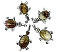 Étrange pierre naturelle cristal pierre précieuse obsidienne blanc turquoise tortue pendentif rétro mignon unisexe printemps et automne usage quotidien - aléatoire,Écorce de pastèque,Taille un