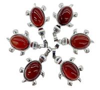 Étrange pierre naturelle cristal pierre précieuse obsidienne blanc turquoise tortue pendentif rétro mignon unisexe printemps et automne usage quotidien - aléatoire, Agate rouge, Taille unique