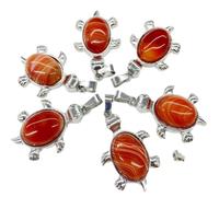 Étrange pierre naturelle cristal pierre précieuse obsidienne blanc turquoise tortue pendentif rétro mignon unisexe printemps et automne usage quotidien - aléatoire, Rayures rouges, Taille unique