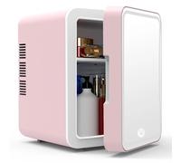 ETRAVEL Mini réfrigérateur pour chambre à coucher, 6 L, pour soins de la peau, réfrigérateur de beauté avec miroir LED, réfrigérateur de voiture compact pour la maison, le bureau, les cosmétiques