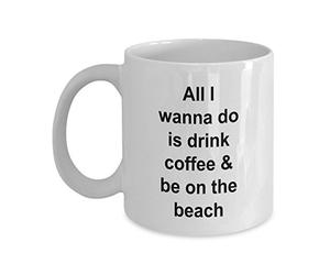 Être À La Plage - J'Ai Envie De Boire Du Café Tasse À Café Céramique Tasses Drôle Tasse 330Ml Pour Thé Femme Petit Déjeuner