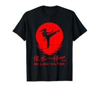 Etre comme de l'eau Symboles Chinois Calligraphie Hanzi T-Shirt Graphique avec Valeur