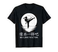 Etre comme de l'eau Symboles Chinois Calligraphie Hanzi T-Shirt Graphique avec Valeur