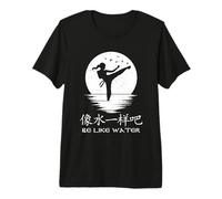 Etre comme de l'eau Symboles Chinois Calligraphie Hanzi T-Shirt Haut de Gamme