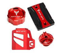 Être Compatible avec Les Accessoires MT07 2021 2022 MT 07 FZ07 2014-2023 2019 Couvercle de réservoir de Liquide de Frein Avant et arrière de Moto Bouchon d'huile Moteur (Color : 4pcs-Combo Red)