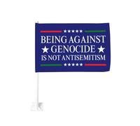 Être contre le génocide, c'est de l'antisémitisme. Drapeaux décoratifs pour fenêtre et voiture.