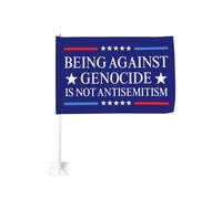 Être contre le génocide, c'est de l'antisémitisme. Drapeaux décoratifs pour fenêtre et voiture.