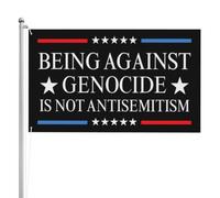 Être contre le génocide, c'est lutter contre l'antisémitisme. Drapeau 90 x 150 cm, 3 plis, double face.