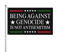 Être contre le génocide, c'est lutter contre l'antisémitisme. Drapeau 90 x 150 cm, 3 plis, double face.