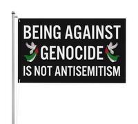 Être contre le génocide, c'est lutter contre l'antisémitisme. Drapeau 90 x 150 cm, 3 plis, double face.