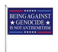 Être contre le génocide, c'est lutter contre l'antisémitisme. Drapeau 90 x 150 cm, 3 plis, double face.