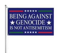 Être contre le génocide, c'est lutter contre l'antisémitisme. Drapeau 90 x 150 cm, 3 plis, double face.