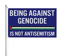 Être contre le génocide, c'est lutter contre l'antisémitisme. Drapeau 90 x 150 cm, 3 plis, double face.