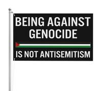 Être contre le génocide, c'est lutter contre l'antisémitisme. Drapeau 90 x 150 cm, 3 plis, double face.